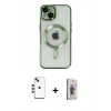 MARSİLYAN™- iPhone 14 Kılıf Nova Işık Özel Seri - Siyah Bilvis 3D Cam Ekran Koruyucu + Shine Kamera Lens - KI