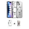 MARSİLYAN™- iPhone 14 Kılıf Nova Işık Özel Seri - Siyah Bilvis 3D Cam Ekran Koruyucu + Shine Kamera Lens - MI