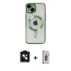 MARSİLYAN™- iPhone 14 Kılıf Nova Işık Özel Seri - Siyah Bilvis 3D Cam Ekran Koruyucu + PVD Metal Kamera Lens - TU