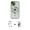 MARSİLYAN™- iPhone 14 Kılıf Nova Işık Özel Seri - Siyah Bilvis 3D Mat Cam Ekran Koruyucu + Shine Kamera Lens - GI