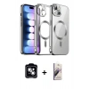 MARSİLYAN™- iPhone 14 Kılıf Nova Işık Özel Seri - Siyah Bilvis 3D Mat Cam Ekran Koruyucu + PVD Metal Kamera Lens - GS