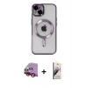 MARSİLYAN™- iPhone 14 Kılıf Nova Işık Özel Seri - Siyah Bilvis 3D Mat Cam Ekran Koruyucu + Raze Metal Kamera Lens - KI