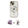 MARSİLYAN™- iPhone 14 Kılıf Nova Işık Özel Seri - Siyah Bilvis 3D Mat Cam Ekran Koruyucu + Raze Metal Kamera Lens - KI