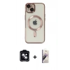 MARSİLYAN™- iPhone 14 Kılıf Nova Işık Özel Seri - Siyah Bilvis 3D Mat Cam Ekran Koruyucu + PVD Metal Kamera Lens - MI