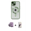 MARSİLYAN™- iPhone 14 Kılıf Nova Işık Özel Seri - Siyah Bilvis 3D Mat Cam Ekran Koruyucu + Raze Metal Kamera Lens - GS