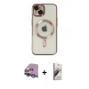 MARSİLYAN™- iPhone 14 Kılıf Nova Işık Özel Seri - Siyah Bilvis 3D Mat Cam Ekran Koruyucu + Raze Metal Kamera Lens - MR