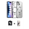 MARSİLYAN™- iPhone 14 Kılıf Nova Işık Özel Seri - Siyah Bilvis 3D Mat Cam Ekran Koruyucu + PVD Metal Kamera Lens - YL