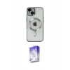 MARSİLYAN™- iPhone 14 Kılıf Nova Işık Özel Seri - Siyah Bilvis 5in1 3D Magic Cam Ekran Koruyucu