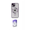 MARSİLYAN™- iPhone 14 Kılıf Nova Işık Özel Seri - Siyah Bilvis 5in1 3D Magic Cam Ekran Koruyucu