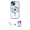 MARSİLYAN™- iPhone 14 Kılıf Nova Işık Özel Seri - Siyah Bilvis 5in1 3D Magic Cam Ekran Koruyucu + Diamond Kamera Lens - YL