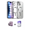 MARSİLYAN™- iPhone 14 Kılıf Nova Işık Özel Seri - Siyah Bilvis 5in1 3D Magic Cam Ekran Koruyucu + Raze Metal Kamera Lens - MR