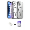 MARSİLYAN™- iPhone 14 Kılıf Nova Işık Özel Seri - Siyah Bilvis 5in1 3D Magic Cam Ekran Koruyucu + Diamond Kamera Lens - PE