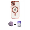 MARSİLYAN™- iPhone 14 Kılıf Nova Işık Özel Seri - Siyah Bilvis 5in1 3D Magic Cam Ekran Koruyucu + Raze Metal Kamera Lens - SH