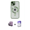 MARSİLYAN™- iPhone 14 Kılıf Nova Işık Özel Seri - Siyah Bilvis 5in1 3D Magic Cam Ekran Koruyucu + Raze Metal Kamera Lens - SH