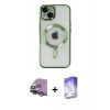 MARSİLYAN™- iPhone 14 Kılıf Nova Işık Özel Seri - Siyah Bilvis 5in1 3D Magic Cam Ekran Koruyucu + Raze Metal Kamera Lens - GS