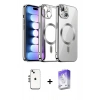 MARSİLYAN™- iPhone 14 Kılıf Nova Işık Özel Seri - Siyah Bilvis 5in1 3D Magic Cam Ekran Koruyucu + Shine Kamera Lens - GS