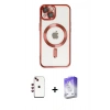 MARSİLYAN™- iPhone 14 Kılıf Nova Işık Özel Seri - Siyah Bilvis 5in1 3D Magic Cam Ekran Koruyucu + Shine Kamera Lens - KI