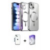 MARSİLYAN™- iPhone 14 Kılıf Nova Işık Özel Seri - Siyah Bilvis 5in1 3D Magic Cam Ekran Koruyucu + Shine Kamera Lens - MI