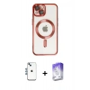 MARSİLYAN™- iPhone 14 Kılıf Nova Işık Özel Seri - Siyah Bilvis 5in1 3D Magic Cam Ekran Koruyucu + Shine Kamera Lens - MI