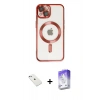 MARSİLYAN™- iPhone 14 Kılıf Nova Işık Özel Seri - Siyah Bilvis 5in1 3D Magic Cam Ekran Koruyucu + Diamond Kamera Lens - SABE