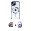 MARSİLYAN™- iPhone 14 Kılıf Nova Işık Özel Seri - Siyah Bilvis 5in1 5D Magic Hayalet Cam Ekran Koruyucu + Raze Metal Kamera Lens - SH