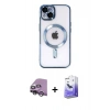 MARSİLYAN™- iPhone 14 Kılıf Nova Işık Özel Seri - Siyah Bilvis 5in1 5D Magic Hayalet Cam Ekran Koruyucu + Raze Metal Kamera Lens - GS