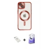 MARSİLYAN™- iPhone 14 Kılıf Nova Işık Özel Seri - Siyah Bilvis 5in1 5D Magic Hayalet Cam Ekran Koruyucu + Diamond Kamera Lens - SABE