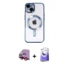 MARSİLYAN™- iPhone 14 Kılıf Nova Işık Özel Seri - Siyah Bilvis 5in1 5D Magic Hayalet Cam Ekran Koruyucu + Kırmızı Raze Metal Kamera Lens