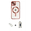 MARSİLYAN™- iPhone 14 Kılıf Nova Işık Özel Seri - Siyah Bilvis Hayalet Cam Ekran Koruyucu + Diamond Kamera Lens - YL