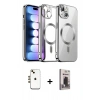 MARSİLYAN™- iPhone 14 Kılıf Nova Işık Özel Seri - Siyah Bilvis Hayalet Cam Ekran Koruyucu + Shine Kamera Lens - GD