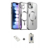 MARSİLYAN™- iPhone 14 Kılıf Nova Işık Özel Seri - Siyah Bilvis Hayalet Cam Ekran Koruyucu + Diamond Kamera Lens - PE