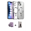 MARSİLYAN™- iPhone 14 Kılıf Nova Işık Özel Seri - Siyah Bilvis Hayalet Cam Ekran Koruyucu + Raze Metal Kamera Lens - GS