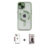 MARSİLYAN™- iPhone 14 Kılıf Nova Işık Özel Seri - Siyah Bilvis Hayalet Cam Ekran Koruyucu + Shine Kamera Lens - KI