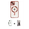MARSİLYAN™- iPhone 14 Kılıf Nova Işık Özel Seri - Siyah Bilvis Hayalet Cam Ekran Koruyucu + Shine Kamera Lens - YL