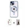 MARSİLYAN™- iPhone 14 Kılıf Nova Işık Özel Seri - Siyah Bilvis Hayalet Cam Ekran Koruyucu + Shine Kamera Lens - KI