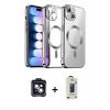 MARSİLYAN™- iPhone 14 Kılıf Nova Işık Özel Seri - Siyah Bilvis Hayalet Cam Ekran Koruyucu + Siyah PVD Metal Kamera Lens