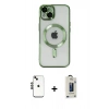 MARSİLYAN™- iPhone 14 Kılıf Nova Işık Özel Seri - Siyah Bilvis Hayalet Cam Ekran Koruyucu + Shine Kamera Lens - SH