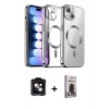 MARSİLYAN™- iPhone 14 Kılıf Nova Işık Özel Seri - Siyah Bilvis Hayalet Cam Ekran Koruyucu + PVD Metal Kamera Lens - TU