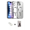 MARSİLYAN™- iPhone 14 Kılıf Nova Işık Özel Seri - Siyah Bilvis Hayalet Cam Ekran Koruyucu + Diamond Kamera Lens - YL