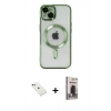 MARSİLYAN™- iPhone 14 Kılıf Nova Işık Özel Seri - Siyah Bilvis Hayalet Cam Ekran Koruyucu + Diamond Kamera Lens - YL