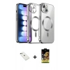 MARSİLYAN™- iPhone 14 Kılıf Nova Işık Özel Seri - Siyah Buffer Cam Ekran Koruyucu + Diamond Kamera Lens - YL