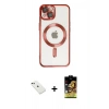 MARSİLYAN™- iPhone 14 Kılıf Nova Işık Özel Seri - Siyah Buffer Cam Ekran Koruyucu + Diamond Kamera Lens - YL