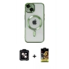 MARSİLYAN™- iPhone 14 Kılıf Nova Işık Özel Seri - Siyah Buffer Cam Ekran Koruyucu + PVD Metal Kamera Lens - TU