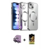 MARSİLYAN™- iPhone 14 Kılıf Nova Işık Özel Seri - Siyah Buffer Cam Ekran Koruyucu + Raze Metal Kamera Lens - SH