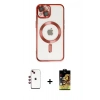 MARSİLYAN™- iPhone 14 Kılıf Nova Işık Özel Seri - Siyah Buffer Cam Ekran Koruyucu + Shine Kamera Lens - KI