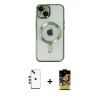 MARSİLYAN™- iPhone 14 Kılıf Nova Işık Özel Seri - Siyah Buffer Cam Ekran Koruyucu + Shine Kamera Lens - KI