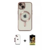 MARSİLYAN™- iPhone 14 Kılıf Nova Işık Özel Seri - Siyah Buffer Cam Ekran Koruyucu + Shine Kamera Lens - KI