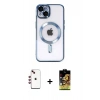 MARSİLYAN™- iPhone 14 Kılıf Nova Işık Özel Seri - Siyah Buffer Cam Ekran Koruyucu + Shine Kamera Lens - KI