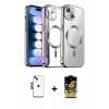 MARSİLYAN™- iPhone 14 Kılıf Nova Işık Özel Seri - Siyah Buffer Cam Ekran Koruyucu + Shine Kamera Lens - SH