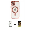 MARSİLYAN™- iPhone 14 Kılıf Nova Işık Özel Seri - Siyah Buffer Cam Ekran Koruyucu + Yeşil Shine Kamera Lens